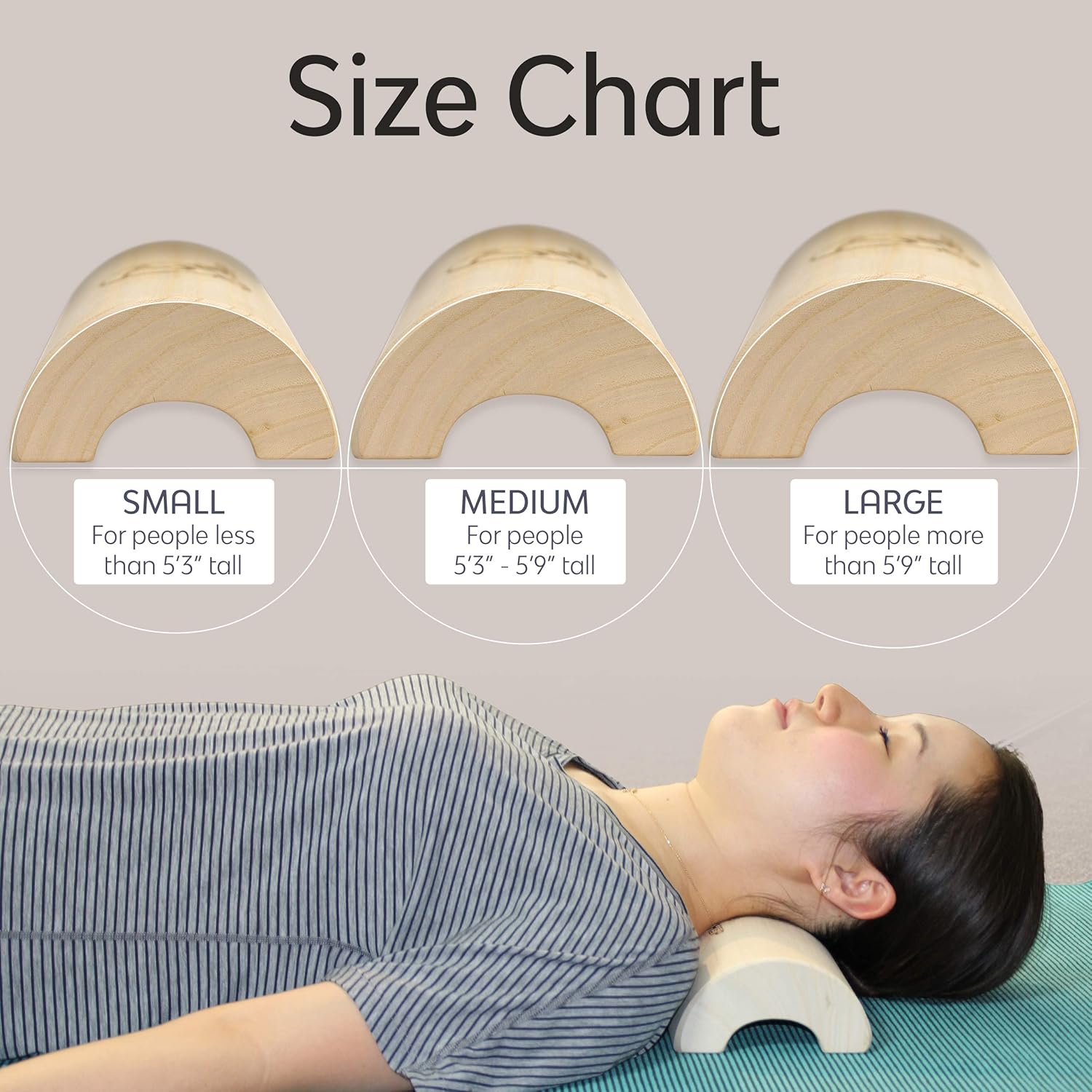 HSP Wooden Pillow for Stiff Neck, Shoulder Pain Relief and Relaxation (Large: Taller Than 5' 9"): Health & Personal Care