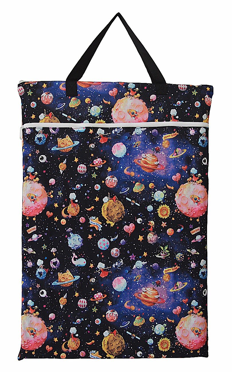 Large Hanging Wet/dry Cloth Diaper Pail Bag for Reusable Diapers or Laundry (Sea