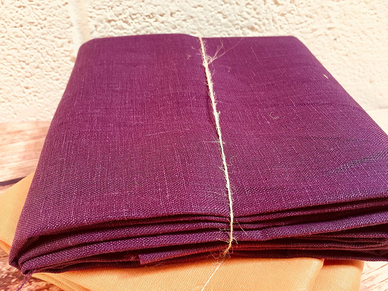 Plain Pure 100% Linen Fabric Linen Material for Dressmaking, Curtains, Wedding, Home Decor - 140cm Wide (1 METRE, Purple)