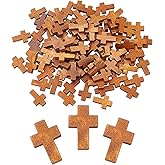 SUNNYCLUE 100Pcs Wood Cross Pendants Natural Wooden Small Cross Charms Pendants for Party Favors Necklace Jewelry Making DIY Craft Handmade Accessories Easter Holiday Christmas Thanksgiving, Camel