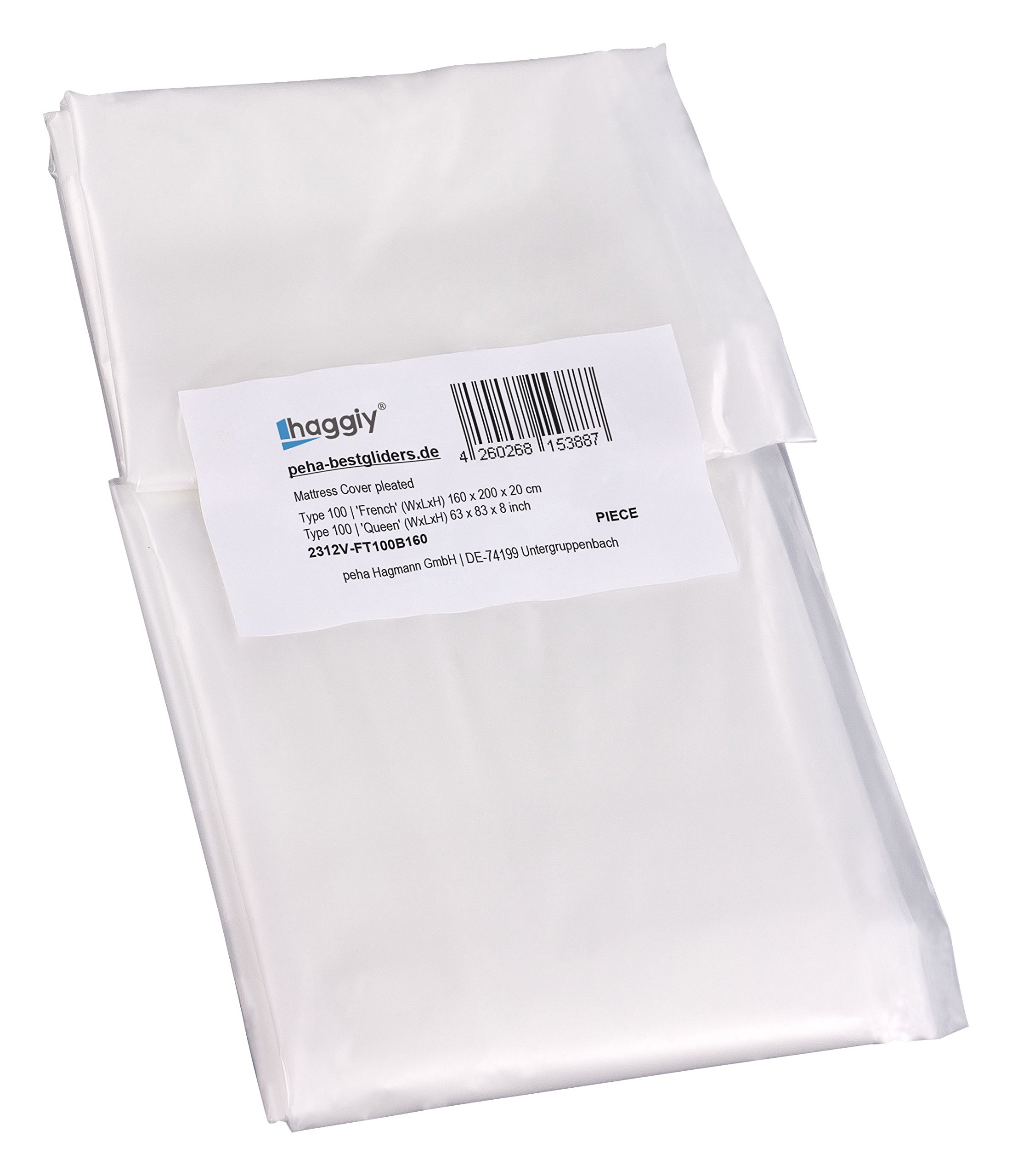 haggiy mattress cover - storage cover for 160 cm wide mattresses - odourless & tear-resistant - storage bag for moving & storage