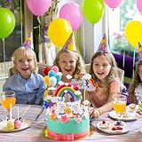 OSDUE 21PCS Unicorn Rainbow Cake Toppers Kids Birthday Party Decorations Kit view 7