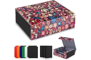 ULTRGEE Mystic Enchanted Realm Card Deck Box - Holds 1800+ Cards, Fits MTG/TCG/YGO Cards, 10 Dividers, Magnetic Lid