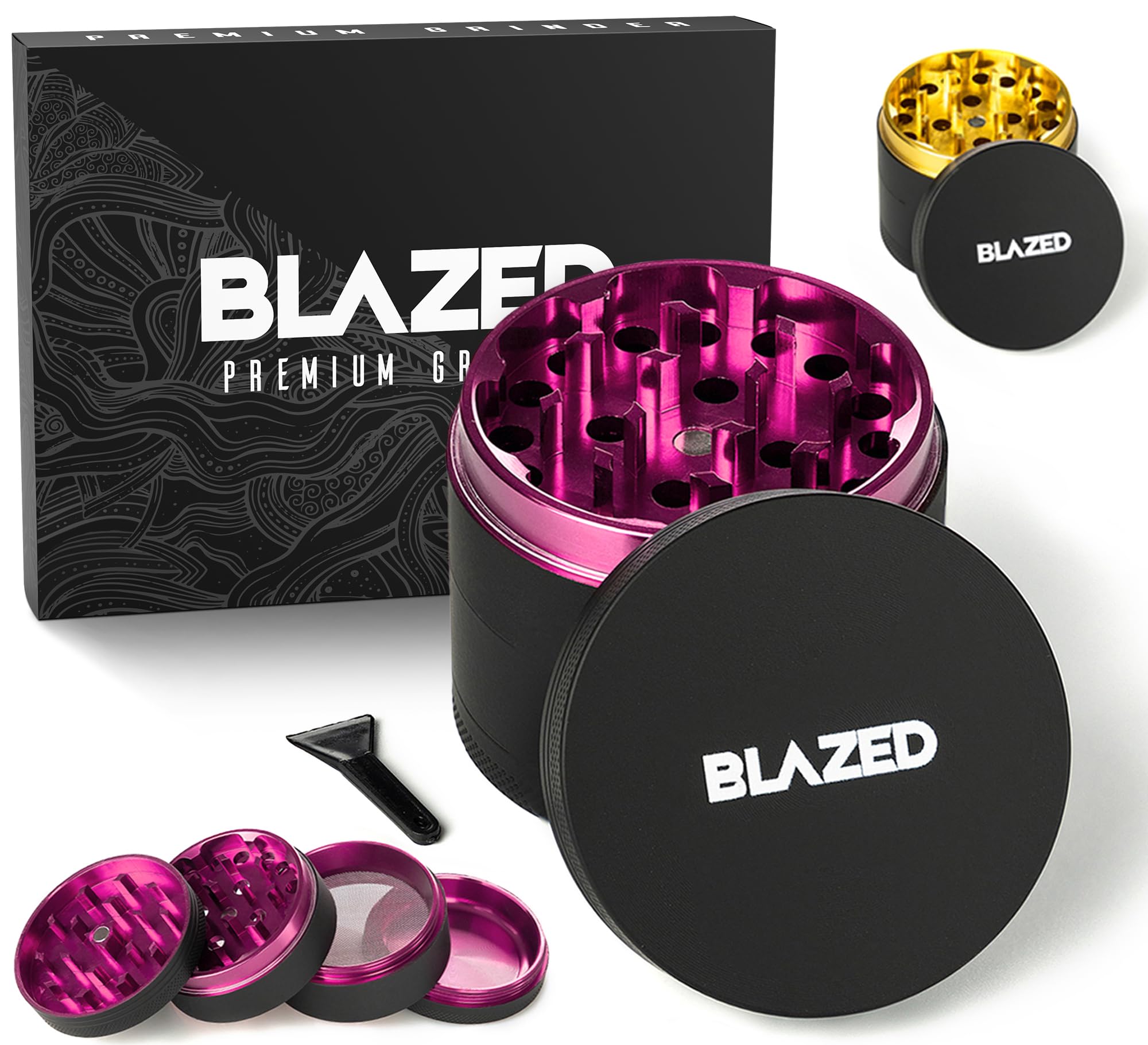 Blazed Large Aluminium Herb Grinder (Pink)