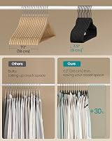 SONGMICS Velvet Hangers Set of 50 Non-Slip Slim Coat Hangers with Tie Bar view 4