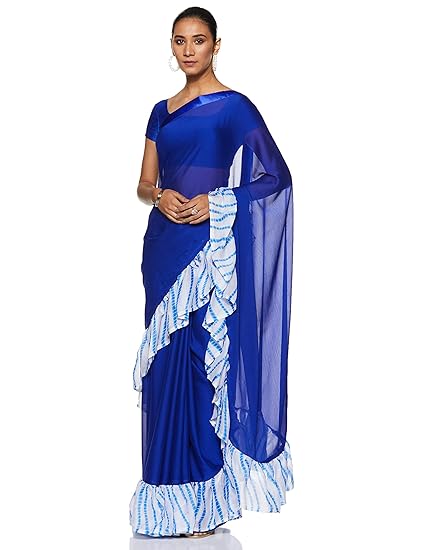 Womanista crepe with blouse piece Saree
