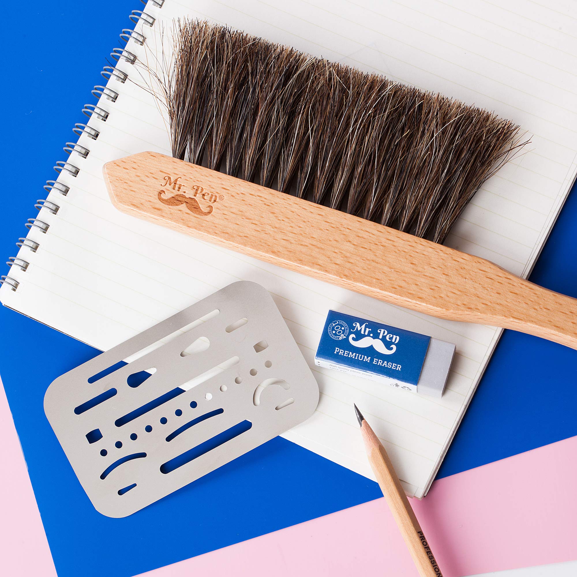 Mr. Pen- Art Eraser Set, 3pcs, Pencil Eraser, Artist Eraser, Art Erasers, Eraser Pencils for Artists, Drawing Erasers for Artists,Drafting Brush, Eraser Shield, Dusting Brush, Eraser Shield and Eraser