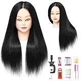 NAYOO Mannequin Head With 60% Real Long Hair