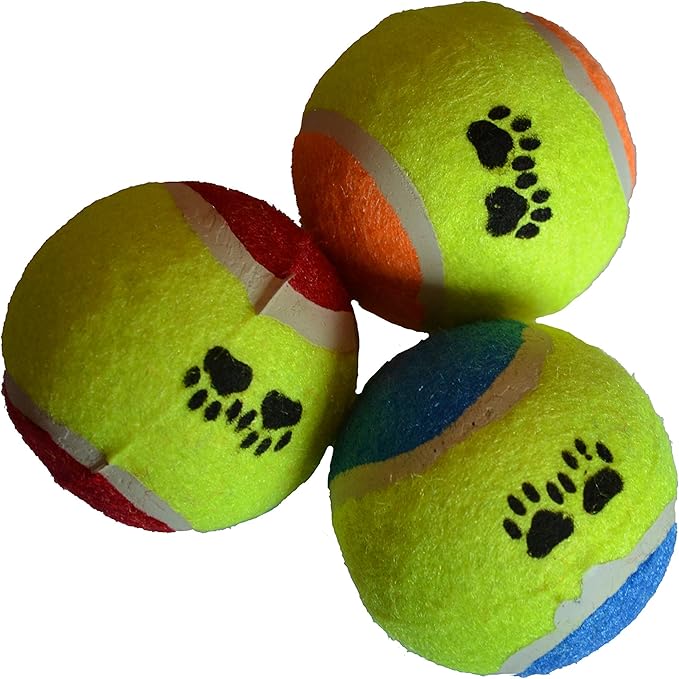 Pet Touch 3 Coloured Doggy Tennis Balls Amazon.co.uk Pet Supplies