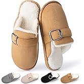 GOEWY Fuzzy Slippers for Women with Memory Foam Warm Winter Suede House Slippers Shoes Indoor Outdoor Gifts For Women Faux Fur Anti-Skid