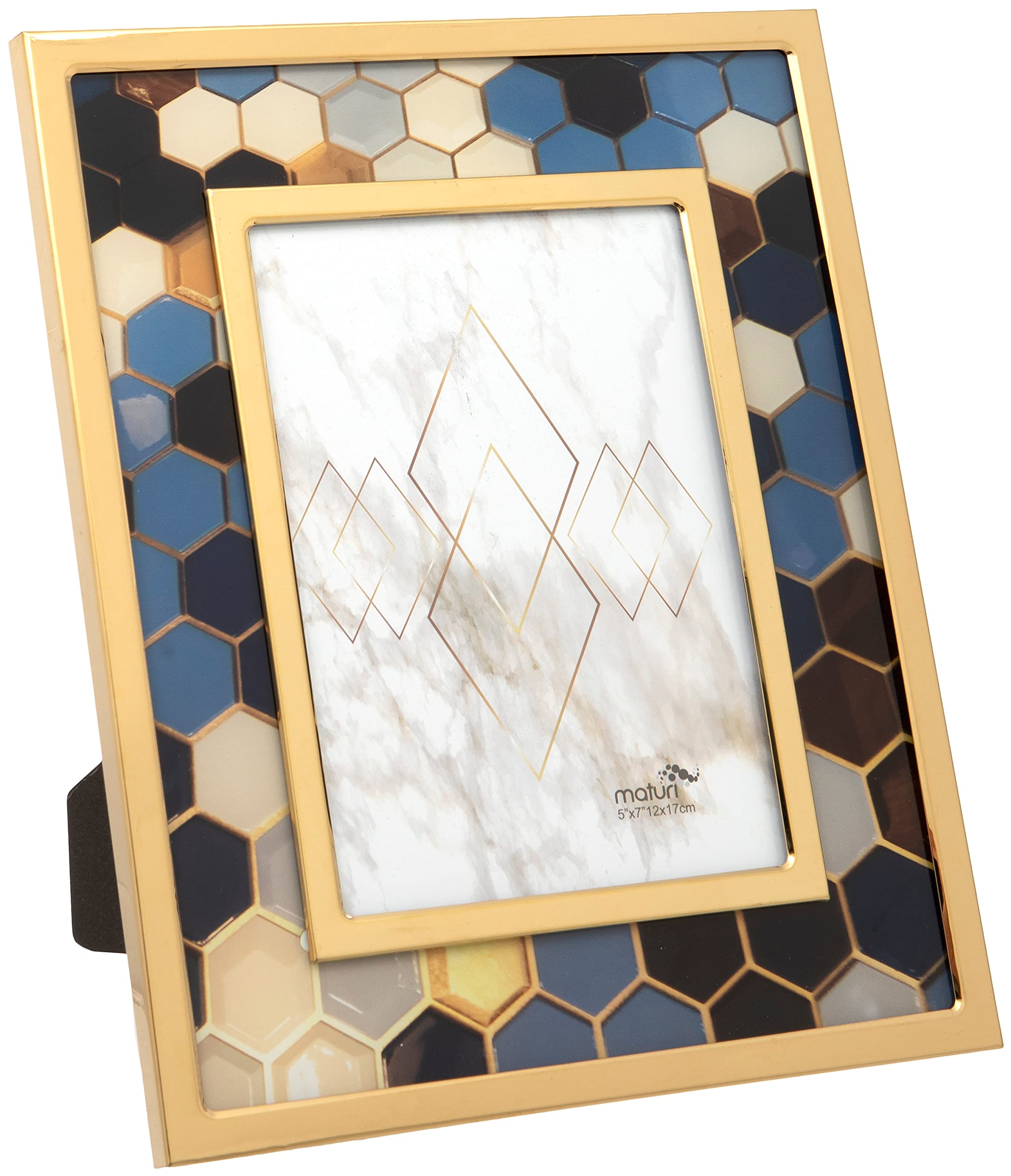 Stainless Steel Multi Colour Hexagonal Picture Photo Frame - 5 x 7/13 x 18cm