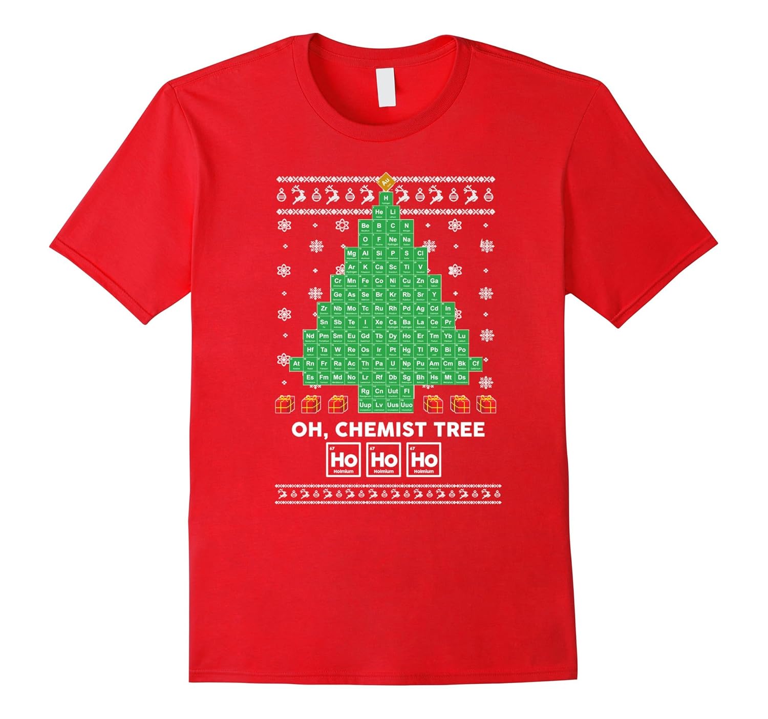 Chemistry Christmas Shirt Ho Ho Ho Holmium Xmas Pun TShirt-ANZ