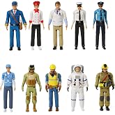 Beverly Hills Doll Collection Sweet Li&rsquo;l Family Dollhouse Figures - Firefighter, Police Officer, Doctor and More, Set of 10 Action Figure People Doll House Set, Pretend Play for Kids and Toddlers