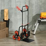 DURHAND Stair Climbing Hand Truck 120 kg Steel Foldable Trolley Red view 2