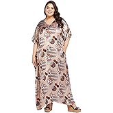 Gypsie Blu Caftans for Women Plus Size Long Satin Pocket Kaftan Dress Beach Swimsuit Cover Up Maxi House Dresses