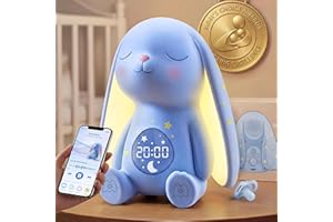 Mom's Choice Awards丨Bunny White Noise Sound Machine Baby for Sleep- AI Cry Detection, 100 Soothing Sounds, Full APP Access In