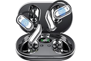 Wireless Open Ear Bluetooth V6.1 Earbuds with Earhooks 50H Playtime Wireless Headphones,HiFi Stereo ENC Earphones with Microp