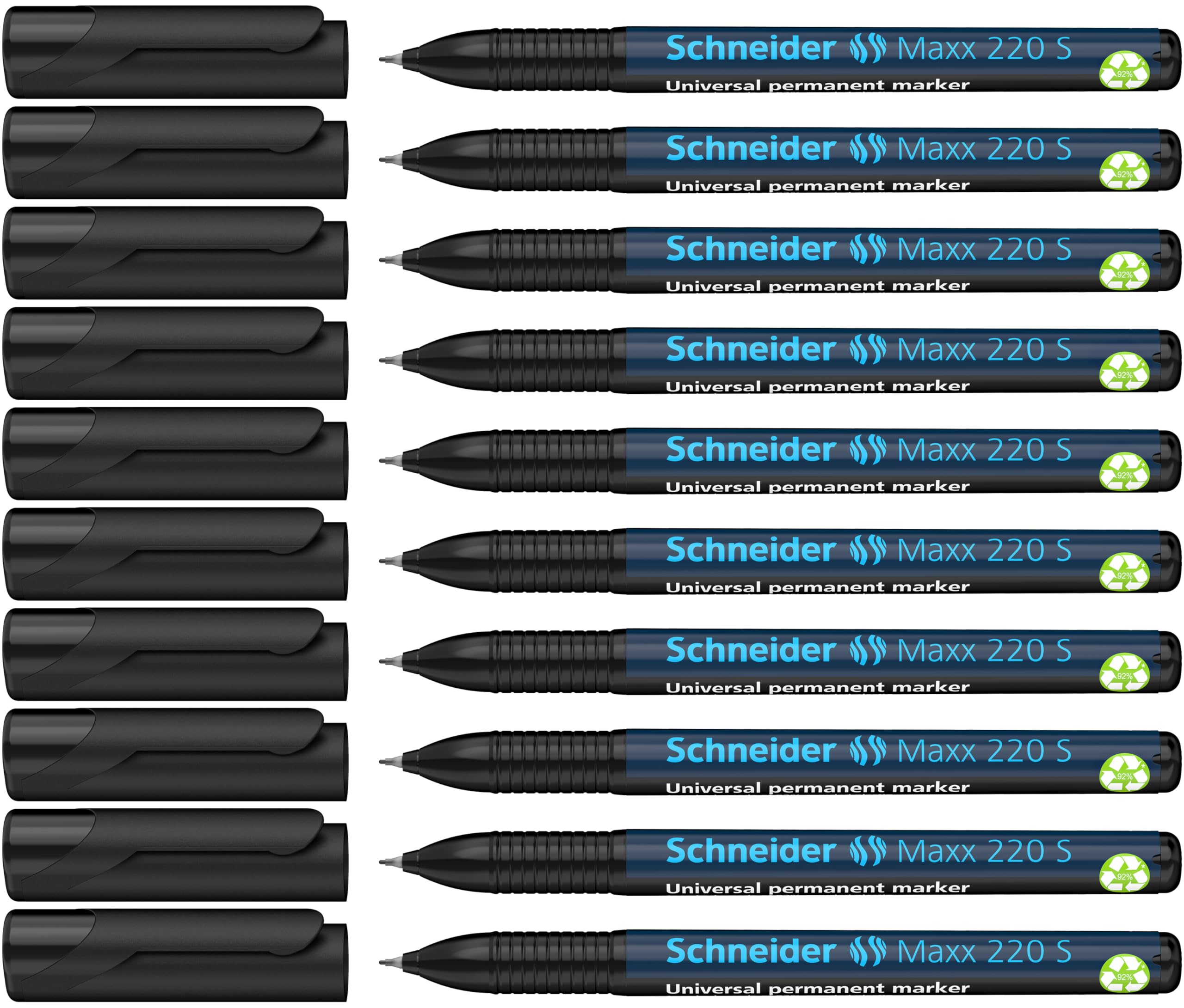 Schneider OHP Marker Pen 220 S Black Permanent Pack of 10
