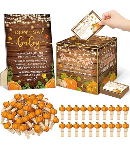 Little Pumpkin Baby Shower Game Cards - 25 Pack, 5x7 Inches, Gender Neutral Fall Theme