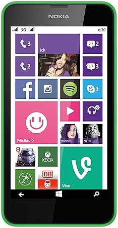 Nokia Lumia 630 Dual-SIM Smartphone (4,5 Zoll (11,4 cm) Touch-Display, 8 GB Speicher, Windows 8) grün
