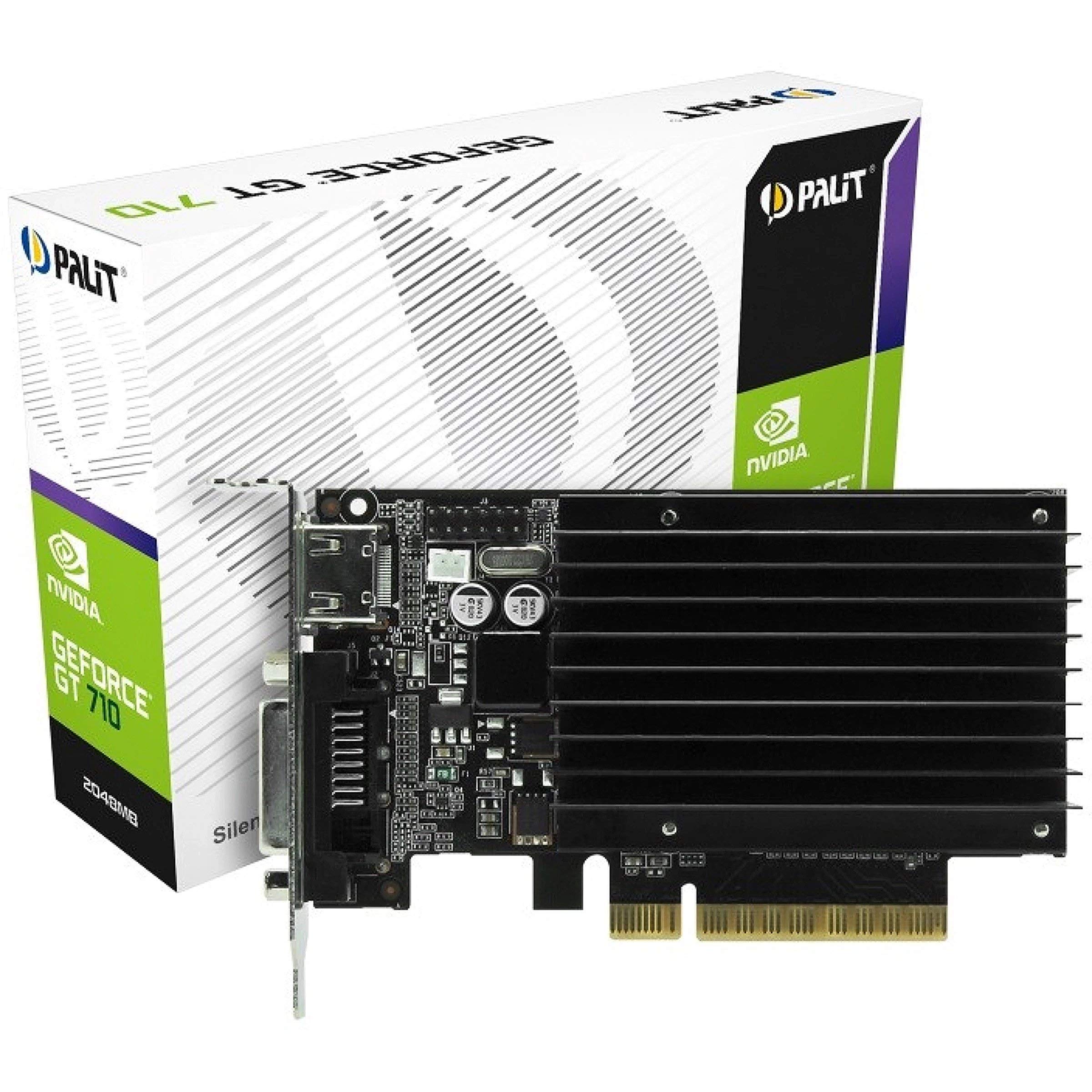 Palit NVIDIA GeForce GT 710 Silent Passive Cooler 2 GB DDR3 PCI Express 2.0 Graphics Card