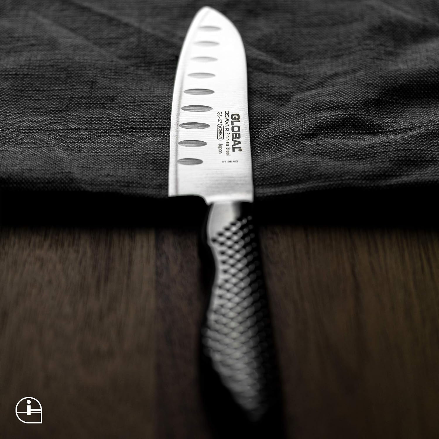 Global GS-57 Fluted Santoku Knife 11cm Blade, Small Versatile Japanese Kitchen Knife, Ultra Sharp Stainless Steel - Image 5