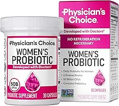 Physician's CHOICE Probiotics for Women - PH Balance, Digestive, UT, & Feminine Health - 50 Billion CFU - 6 Unique Strains fo