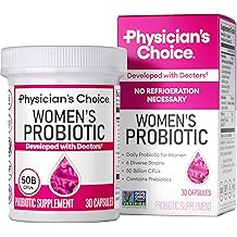 Physician's CHOICE Probiotics for Women - PH Balance, Digestive, UT, &amp; Feminine Health - 50 Billion CFU - 6 Unique Strains fo