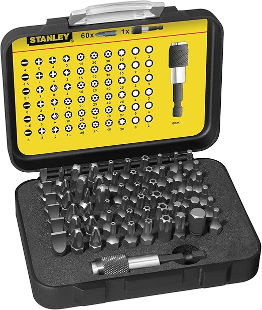 Stanley BitSortiment, 1/4 Zoll, 61teilig (SL/PH/PZ/TX/Innensechskant