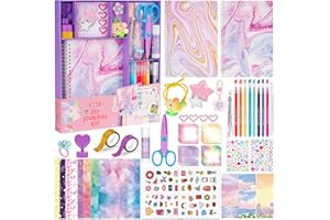 QIYVLOS 2 Pack DIY Journal Kit for Girls, Journaling Diary Toys for Ages 8-13, Arts and Crafts Birthday Stationary Set Gifts for Teen Girls Ages 8 9 10 11 12 13 14 Year Old