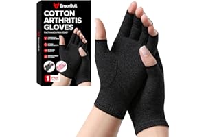 BraceBull Fingerless Compression Gloves (1 Pair), Cotton Arthritis Gloves Women Men, Arthritis Pain Relief Gloves, Hand Compression Gloves Arthritis for Carpal Tunnel, Rheumatoid, Tendonitis