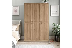 REALROOMS Basin Framed 3 Door Wardrobe, Natural