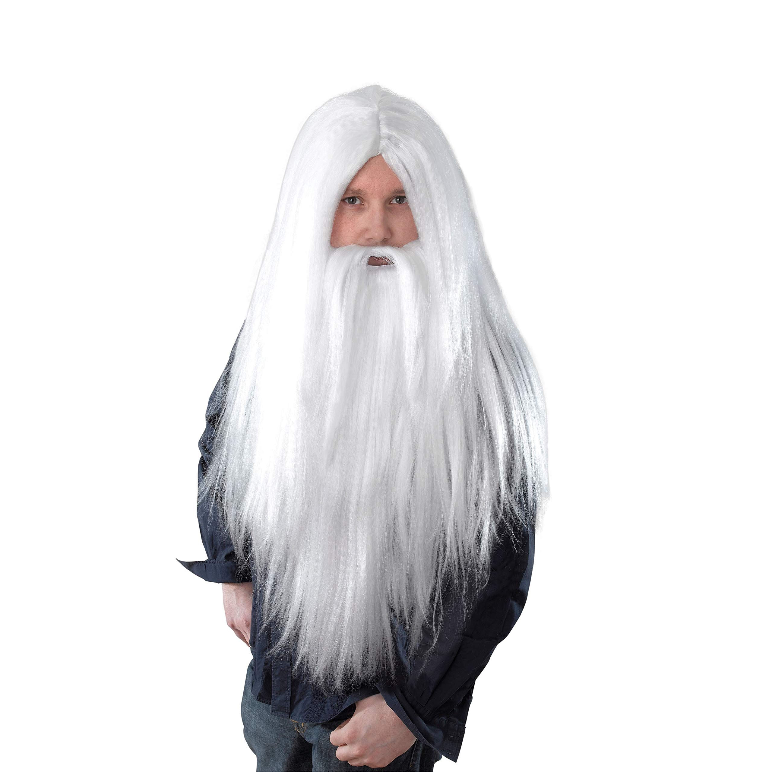Bristol Novelties Wizard Wig and Long Beard (White) Halloween