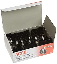 ACCO Binder Clips, Large, 2 Boxes, 12 Clips/Box