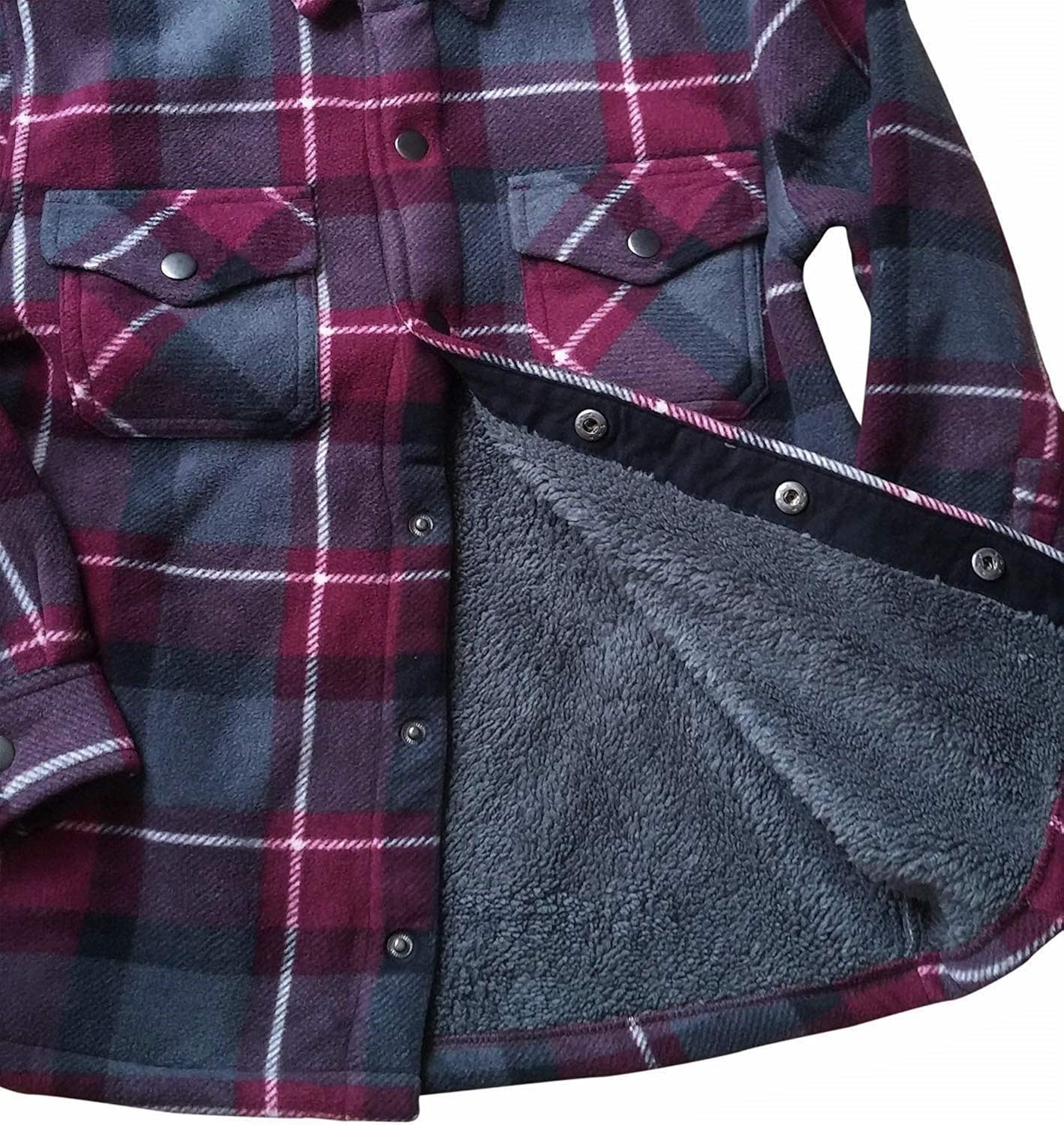 Plush Sherpa-Lined Flannel Shirt Jacket 