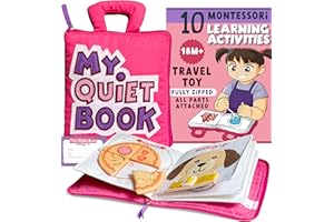 TAVVA My Quiet Book - Toddler Travel Essential, Car Plane Activity Books, Montessori Busy Board Book, Airplane Toys for Toddlers 1-3, Gifts for 1 2 3 4 Year Old Girl, Birthday Gifts Toys Age 2-4