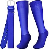 Zhanmai Baseball Belt and Socks Combo Adjustable Softball Socks and Belt Elastic for Youth Boys Girls, Adult