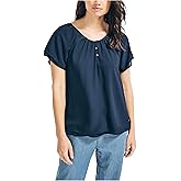 Nautica Womens Nautica Women's Chiffon Raglan Sleeve Top