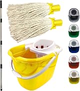 TDBS Floor Mop and Bucket Set 2pc Yellow Heavy‑Duty Wringer Mops for Floors view 1