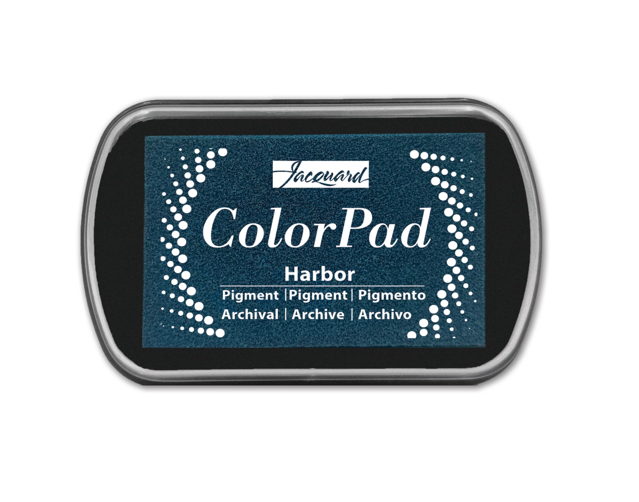 Jacquard ColorPad Pigment Ink Pad, Harbor Dark Blue Colour JCP2012 Richly Saturated Slow Drying Formula for Fabric Stamping, Embossing and Paper Craft Projects