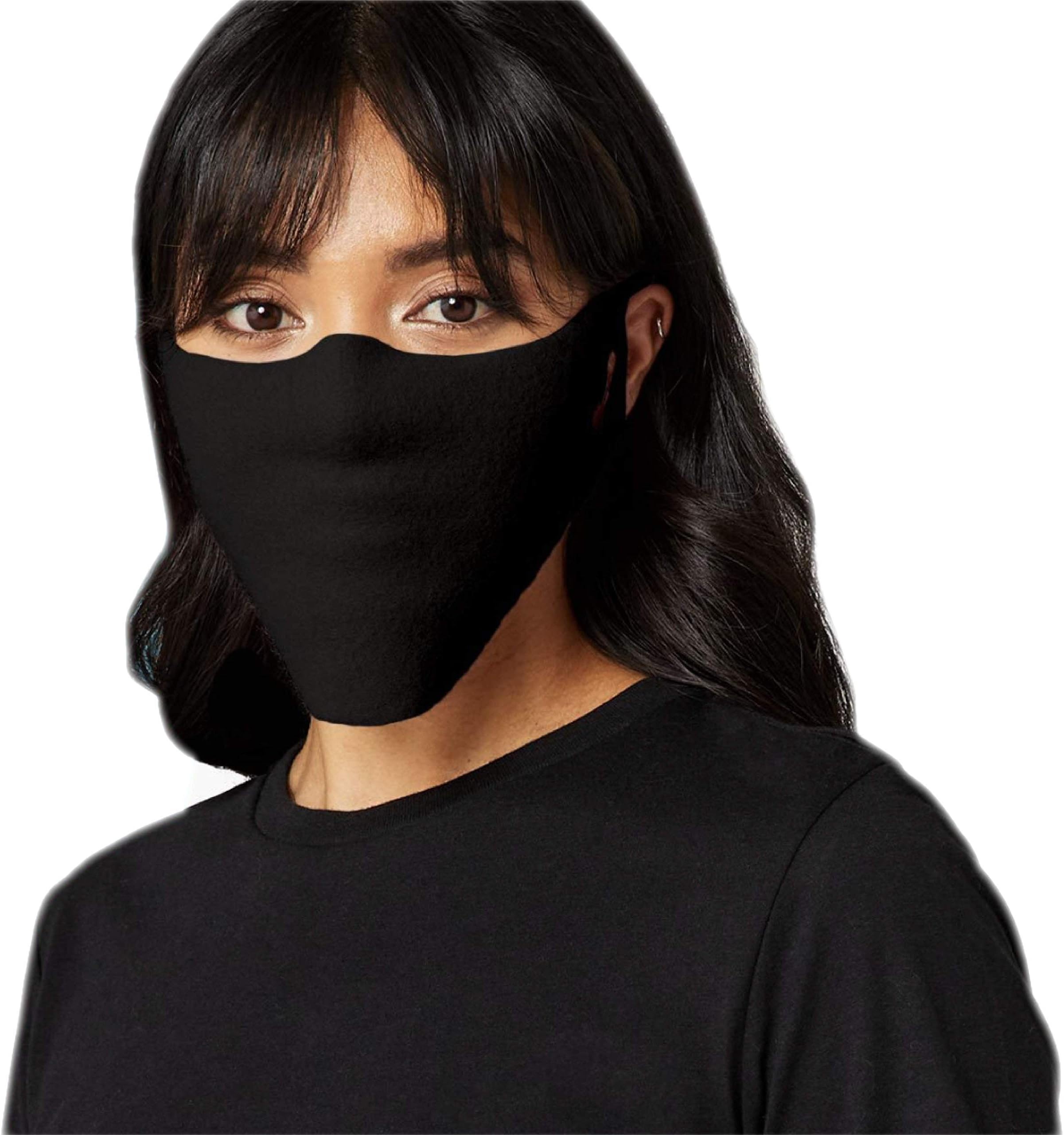 HYDAWAY Daily Use Face Mask Cover for Travel, Commuting, Large Groups | 5-Pack | Soft & Breathable, Made in USA, No-Sew Design, Full Coverage, Adjustable Sizing (OSFA, Black)