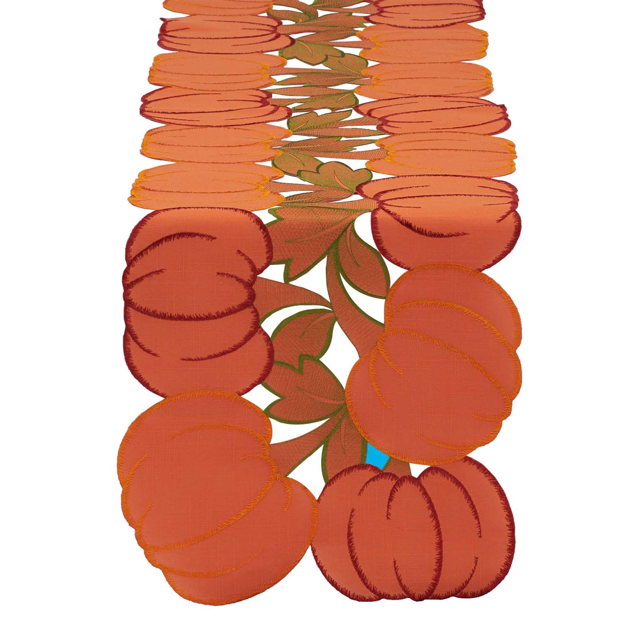 DII 14x70 Polyester Table Runner, Embroidered Pumpkins - Perfect for Fall, Thanksgiving, Catering Events, or Everyday Use — image 1