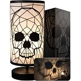 MAVRA Gothic Skull Lamp, Skeleton Desk Lamps, Goth Room Decor for Bedroom | Gothic Decor That Casts the Dark. Witchy Home Decor, Gothic Lamp and Skull Decor in One. Touch dimmer, E26 bulb.