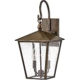 Hinkley Huntersfield Medium Wall Mount Outdoor Lantern, Aluminum, Clear Seedy Glass, Traditional European Style, Burnished Br
