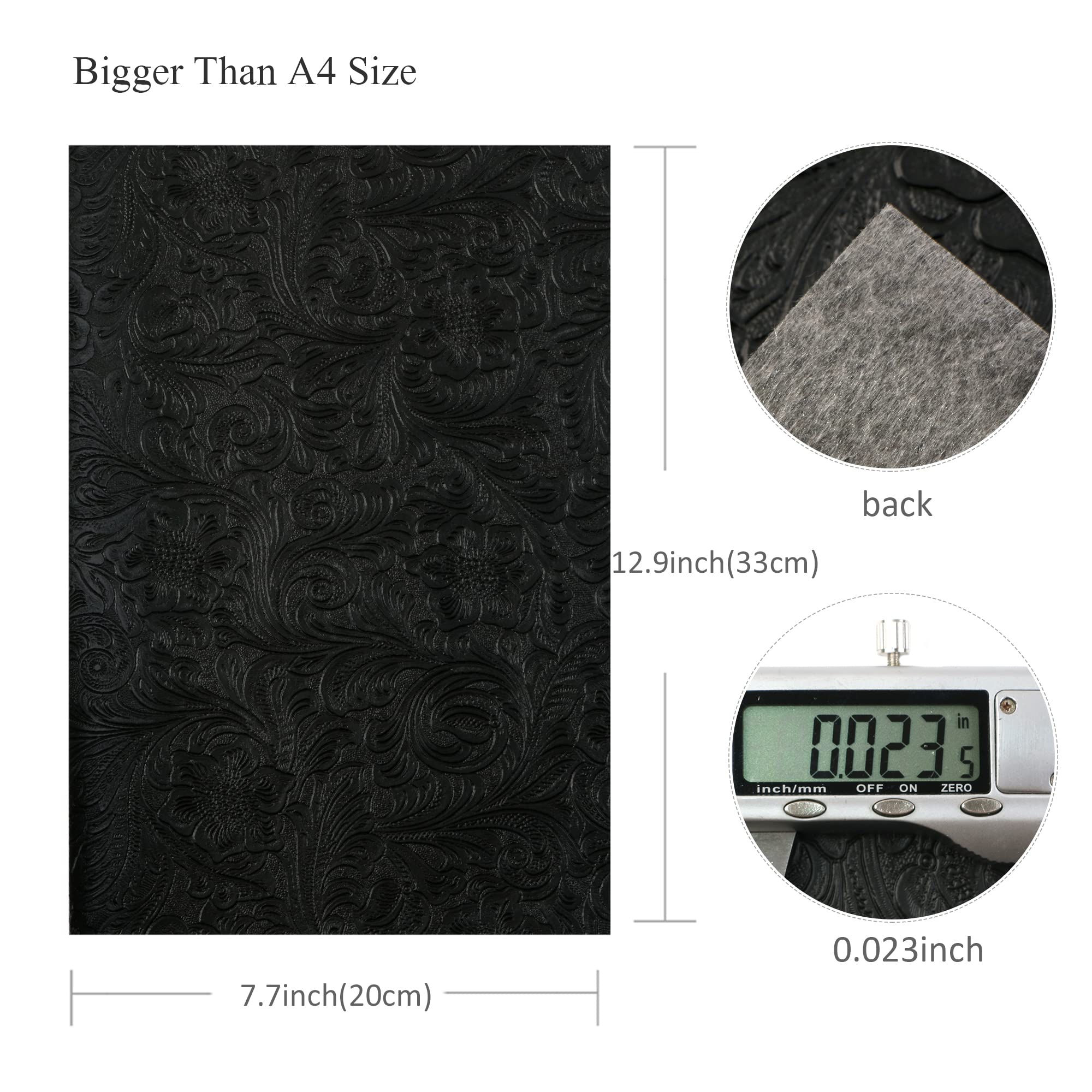 David accessories Bump Texture Faux Leather Sheet 4 Pcs 7.7