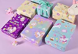 Titiweet Unicorn Wrapping Paper, 6 Large Sheets