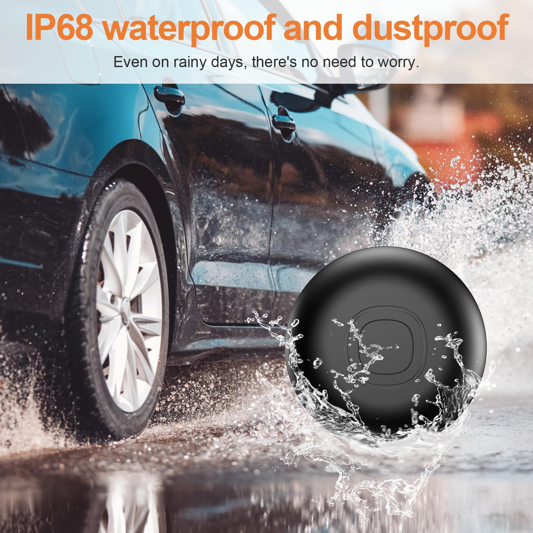 GPS Tracker Auto, Magnetisch Auto Tracker ohne ABO, Kompatibel mit iOS & Android, Wasserdichter Smart Tag, Globale Ortung Versteckter Tracker, IP68 Wasserdicht, Austauschbarer Akku 4