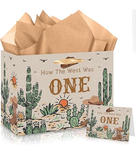 Weekgrat 50 Pcs My First Rodeo One Birthday Party Favors Bags With