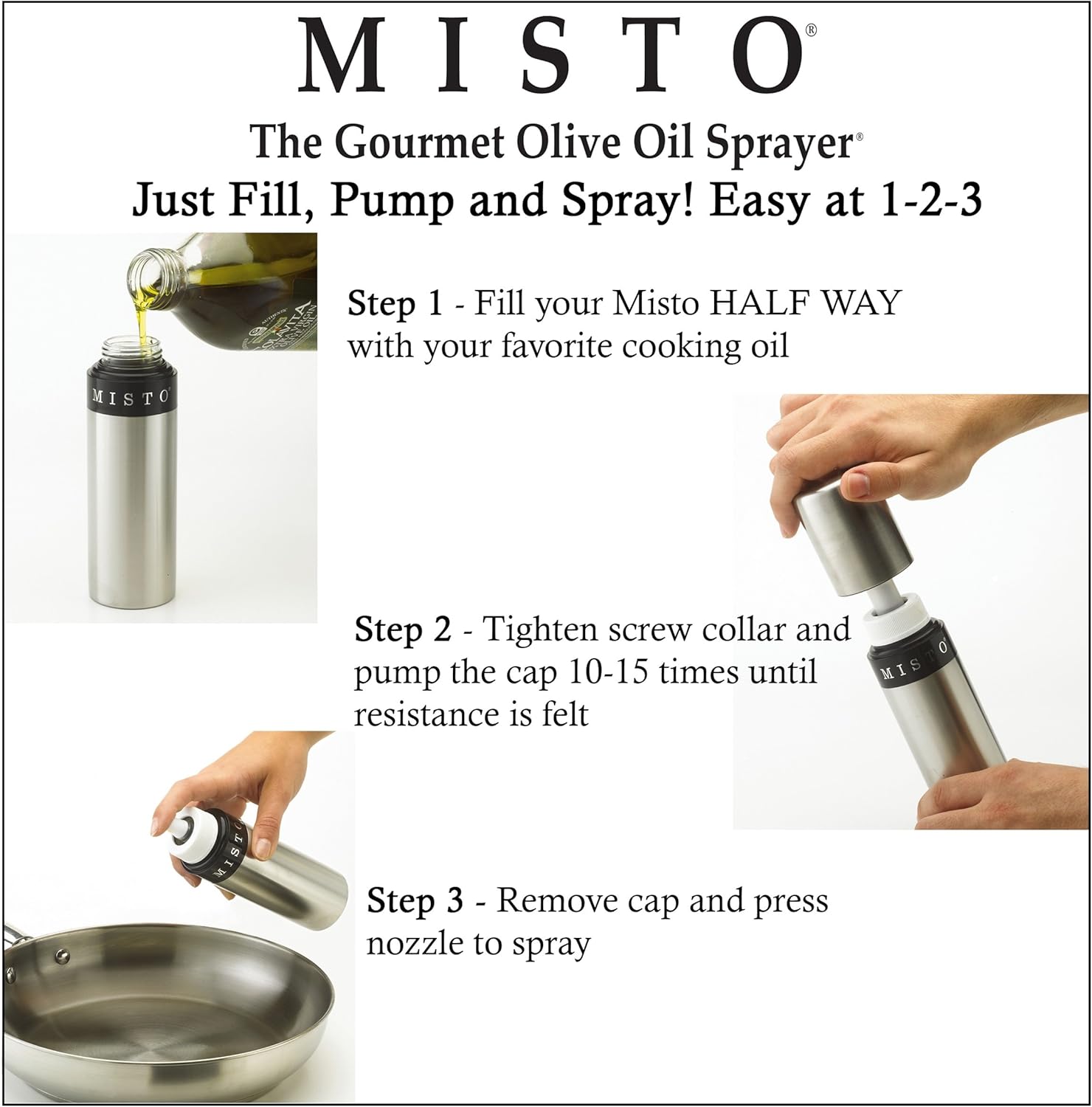 Misto Brushed Aluminum Oil Sprayer: Kitchen & Dining