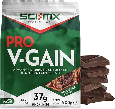 SCI-MX PRO V-GAIN 900g Chocolate Plant-Based Protein Powder 37g/serving